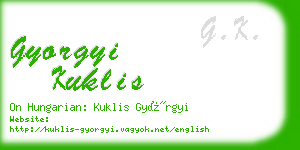 gyorgyi kuklis business card